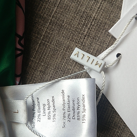 Milly Cabana Luxury Pink and Green Floral Halter Bikini Resort Cheeky Large NWT - Picture 6 of 13